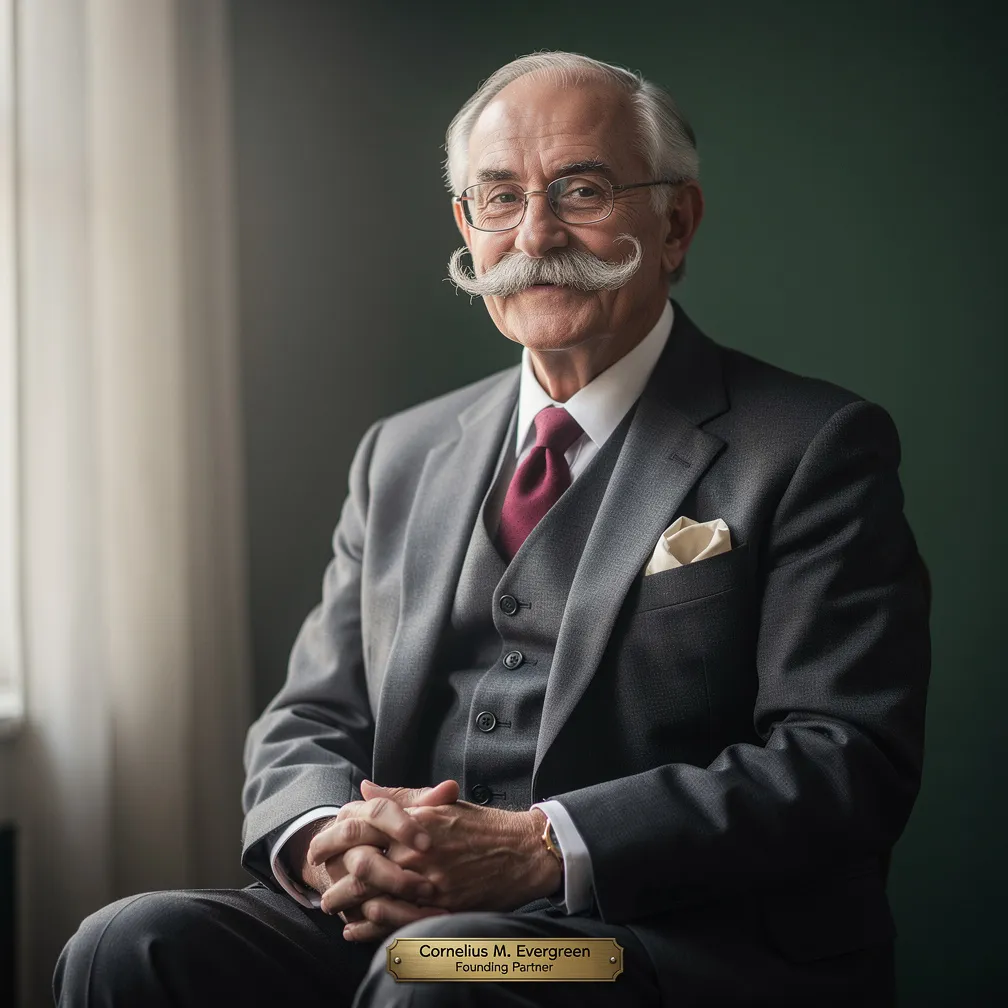 Portrait of Cornelius M. Evergreen, Esq., founding partner
